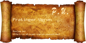 Pratinger Ugron névjegykártya